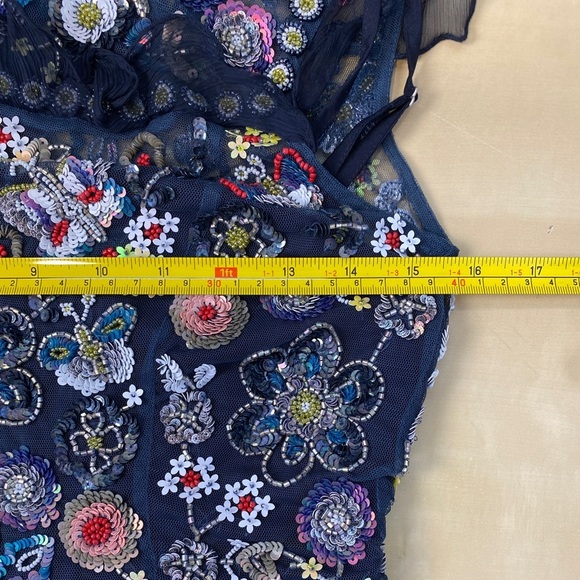 Needle & Thread Butterfly Garden Ruffle‎ Trimmed Embellished Tulle Dress Navy 6 - Picture 4 of 16